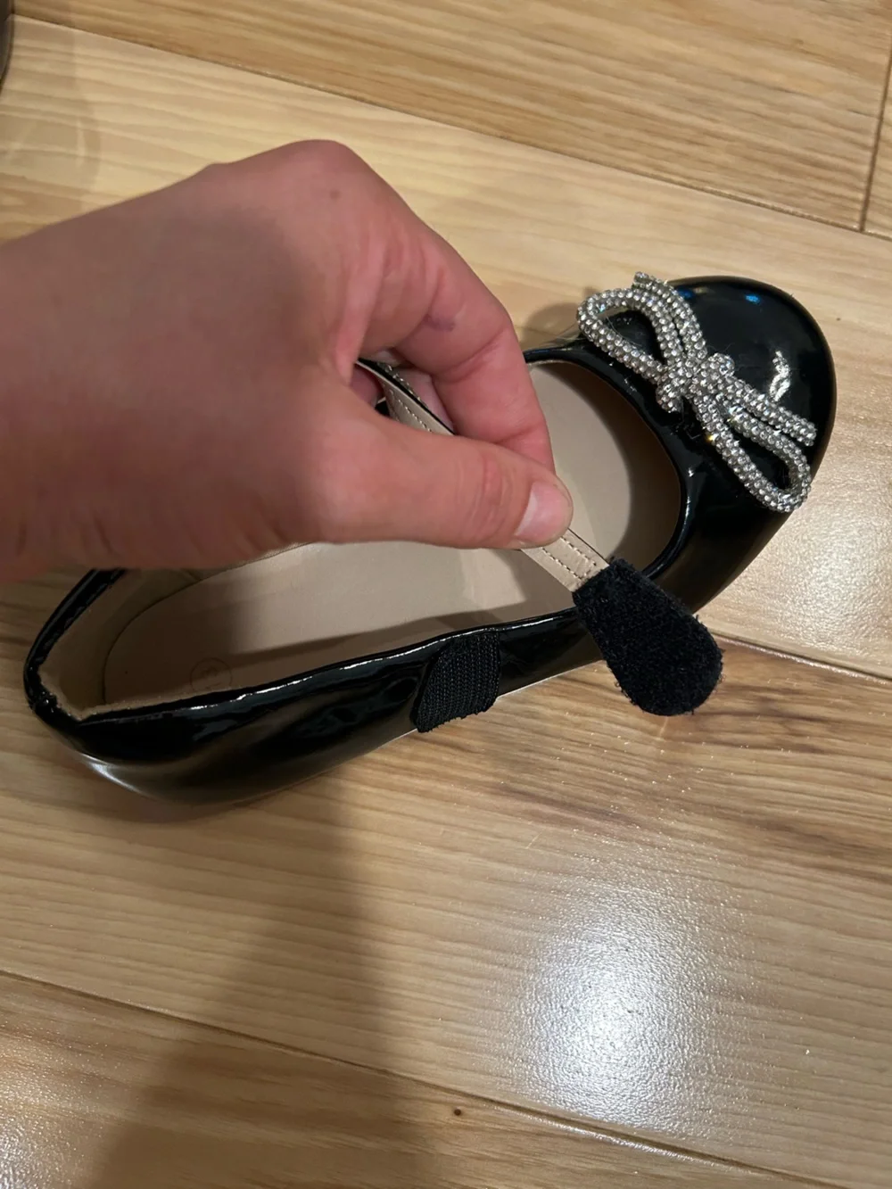 Girls sparkle bow flats